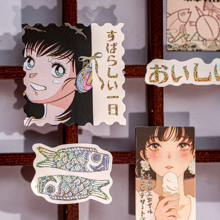 Vintage Stickers Showa Era Girls Journal Supplies