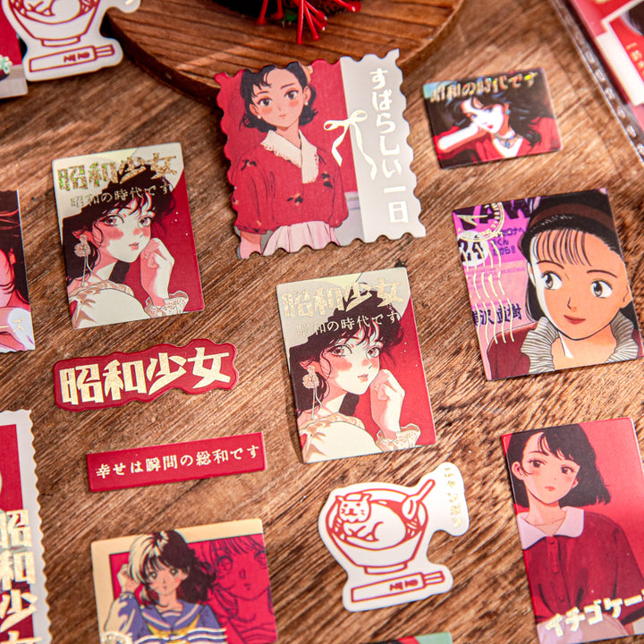 Vintage Stickers Showa Era Girls Scrapbook Supplies