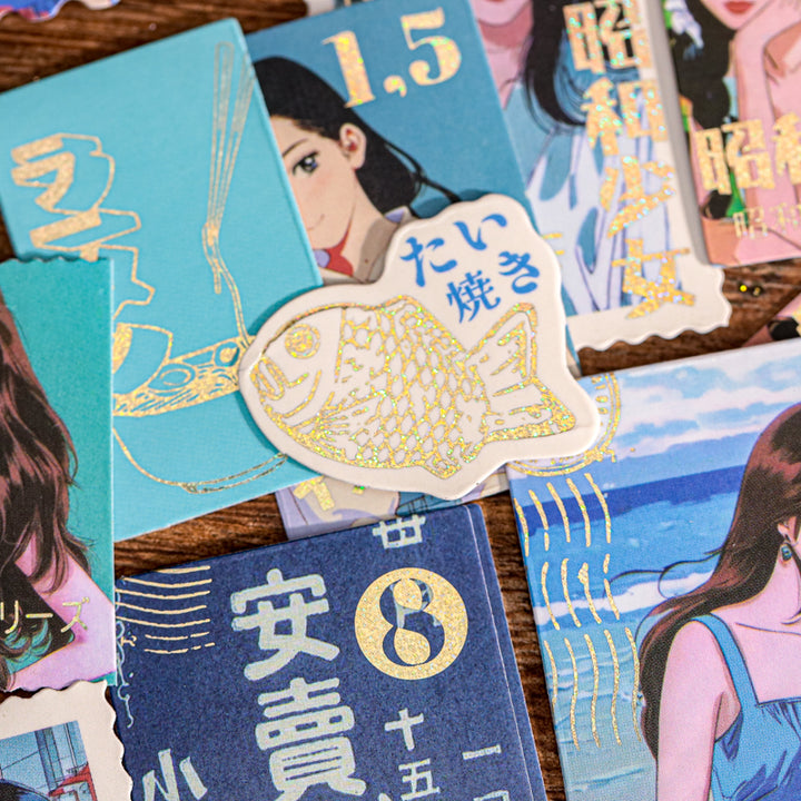 Vintage Stickers Showa Era Girls Writing Paper Set