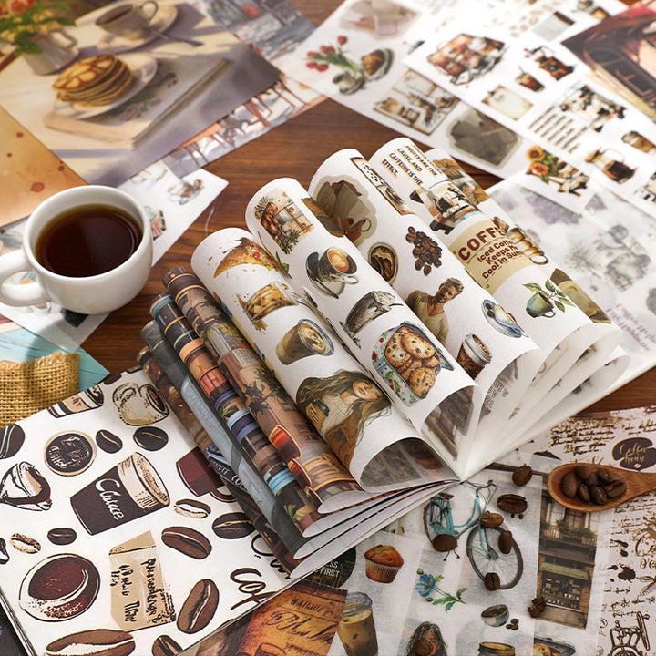 Vintage Stickers Slow Life Journal Characters and Scenery