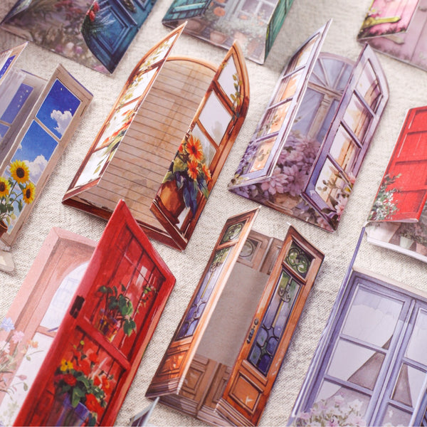 Vintage Stickers Time Window Trap Set Texture Detail