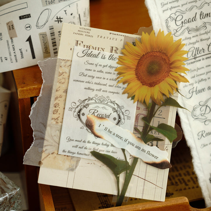 Vintage Text Collage Stickers