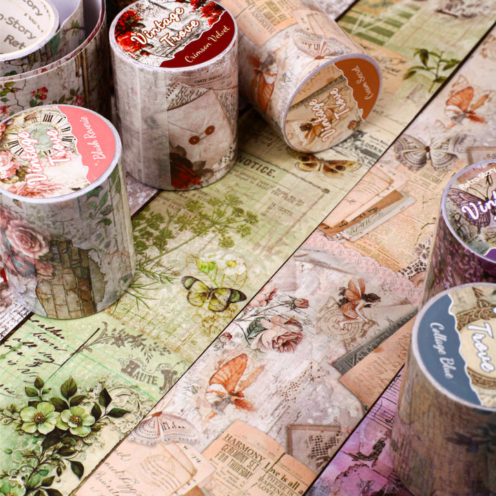 Vintage Vault Series Retro Floral Tape for Scrapbook Projects