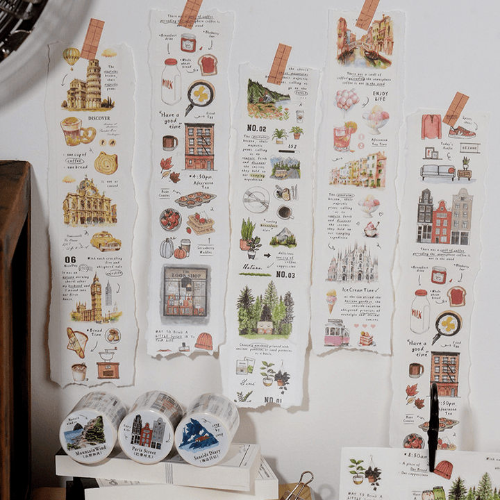 Vintage Washi Embrace The Sea Illustration Strip