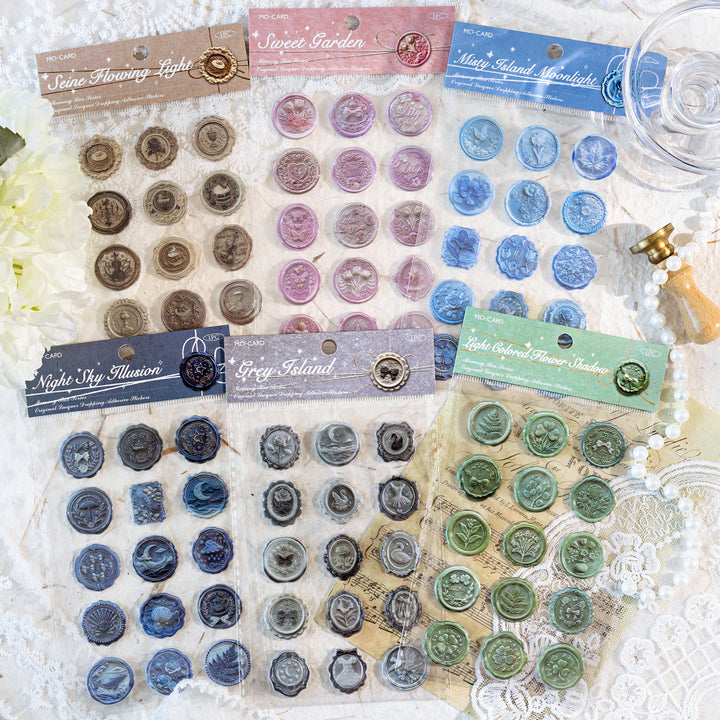 Vintage Wax Seal Stickers Memory Box Series Romantic Journal Decoration