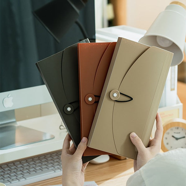 Vintage color thick PP storage folder minimalist waterproof organizer suitable for scrapbooking