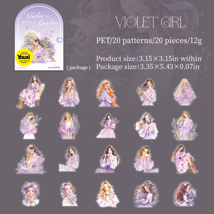 Violet Garden Stickers Magic Flower for Artistic Journaling
