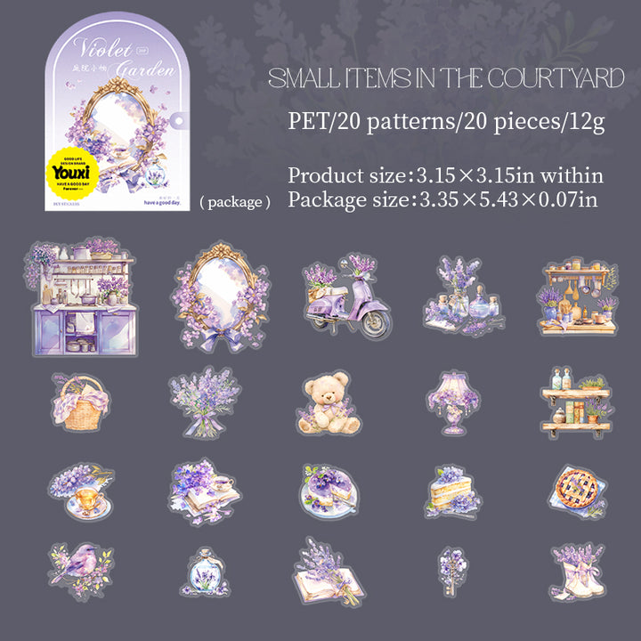 Violet Garden Stickers for DIY Scrapbook Floral Characters
