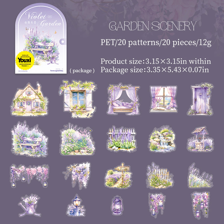 Violet Garden Stickers for Fashionable Scrapbook Floral Characters