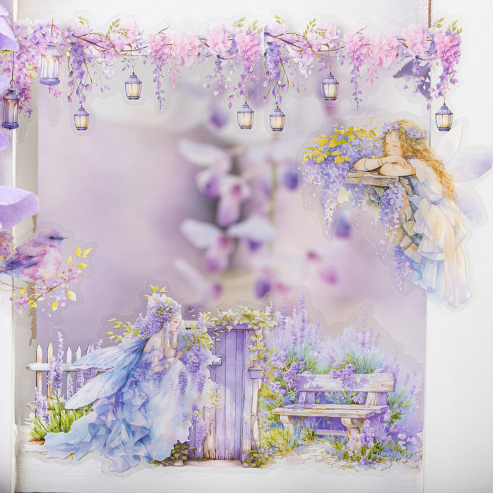 Violet Garden Stickers for Scrapbook Decoration Floral Magic Style