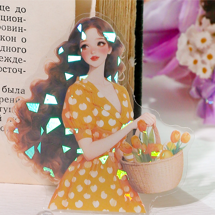 Walking with Spring Flower Stickers Perfect for DIY Projects