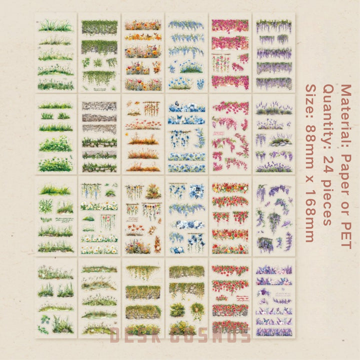 Wall Wrapped Greens sticker book PET nature style for collage