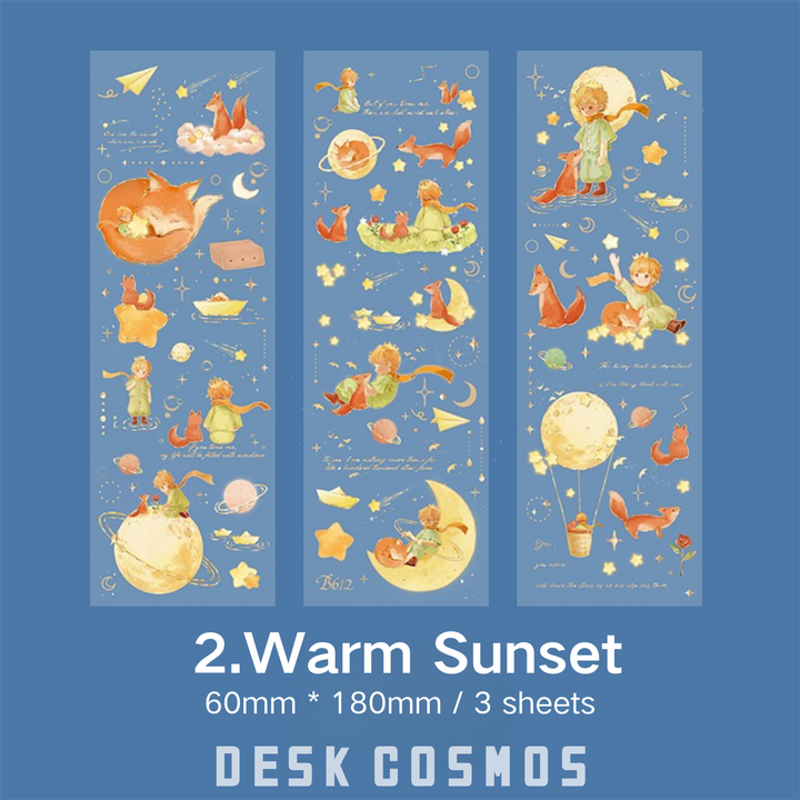 Warm Sunset Journal Stickers with Gold Foil