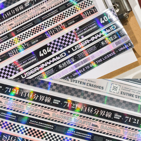 Warning Line 2 Holographic PET Tape Colorful