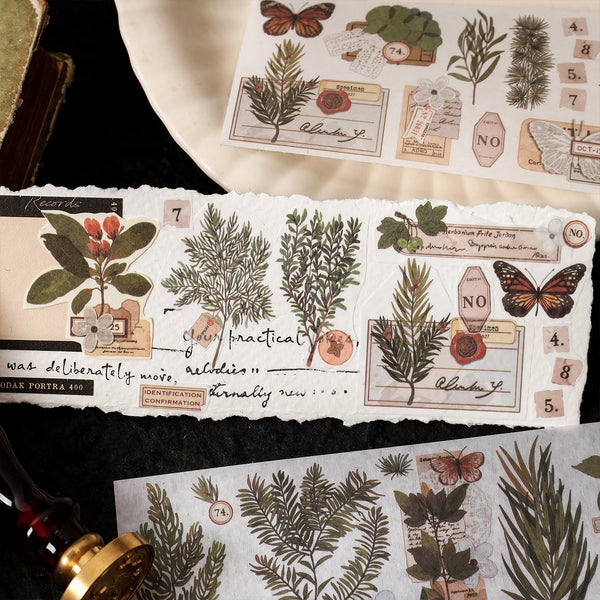 Washi Stickers Mountain Memo Text Flower Insect Theme