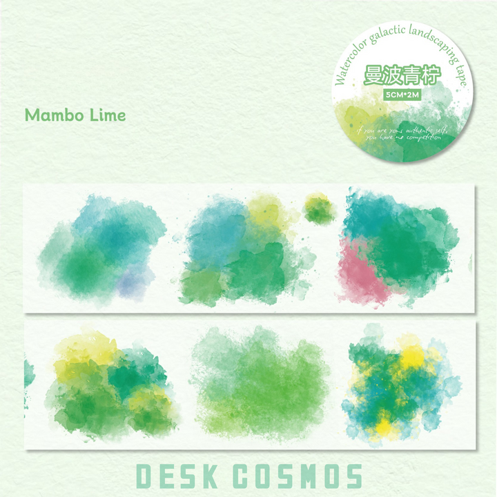 Watercolor Galaxy Mambo Lime Watercolor Light Tape