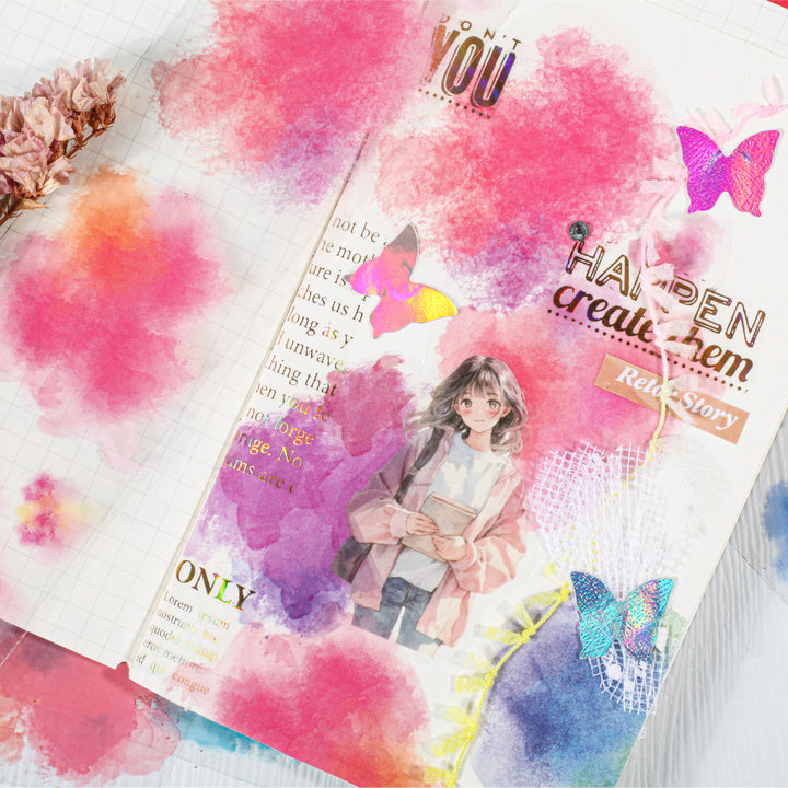 Watercolor Galaxy PET Tape Scrapbook Decorative Landscape Romantic