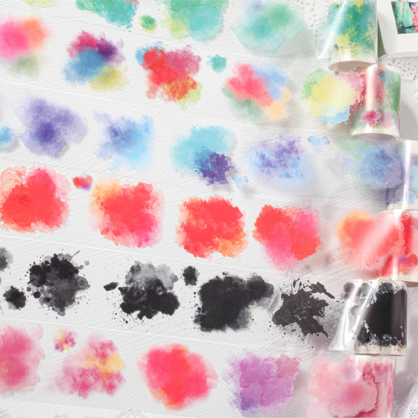 Watercolor Galaxy PET Tape Scrapbook Decorative Landscape Watercolor Romance Perfect for Scrapbook Design