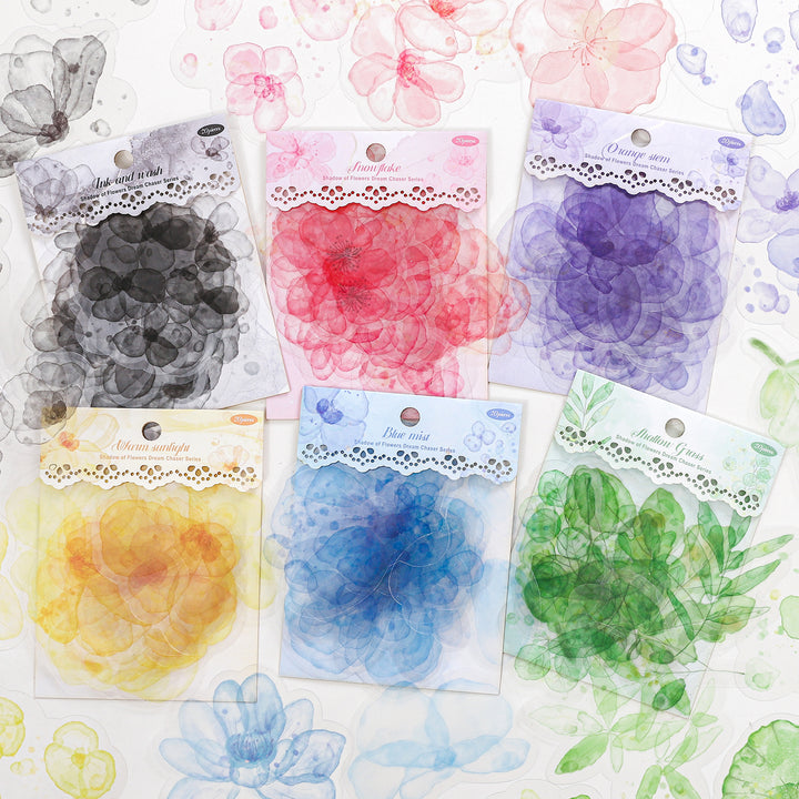Watercolor PET Stickers Floral Dream Series Romantic Flower Stickers