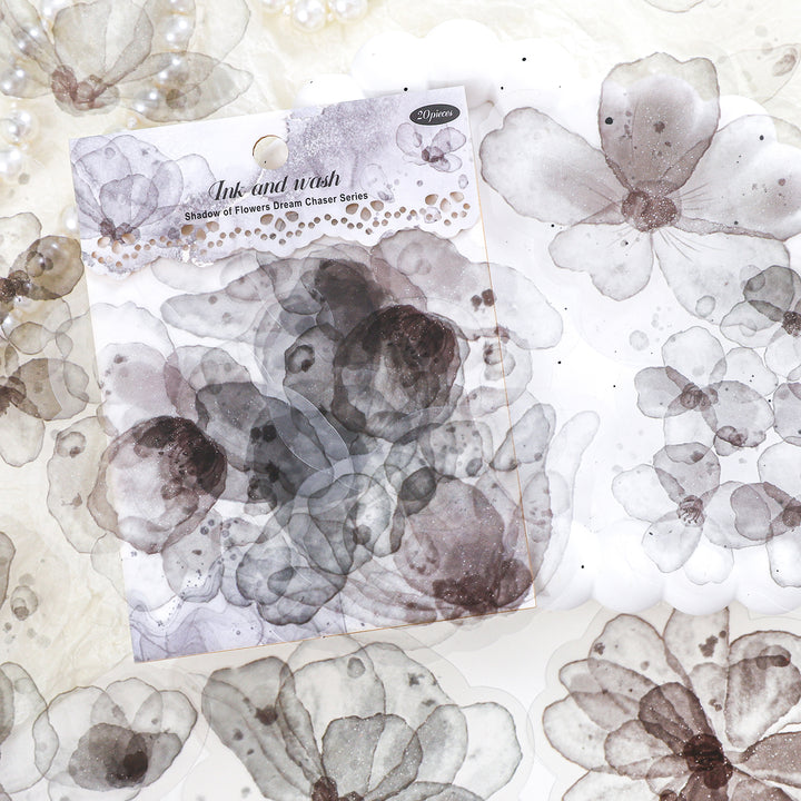 Watercolor PET Stickers Floral Dream Series Transparent Decorative Stickers