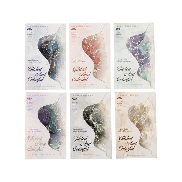 Watercolor PET Stickers Gilded and Resplendent Scrapbook Design