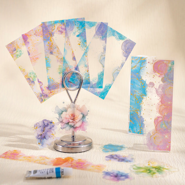 Watercolor PET Stickers Heals Daily Life for journal beginners