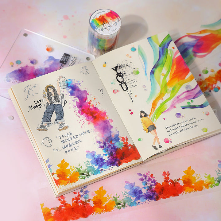 Watercolor PET Tape Colorful Flowing Light dreamy journal aesthetic