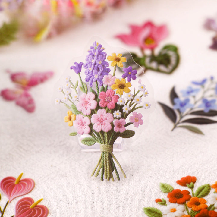 Weaving Embroidery Series PET Stickers for DIY Art