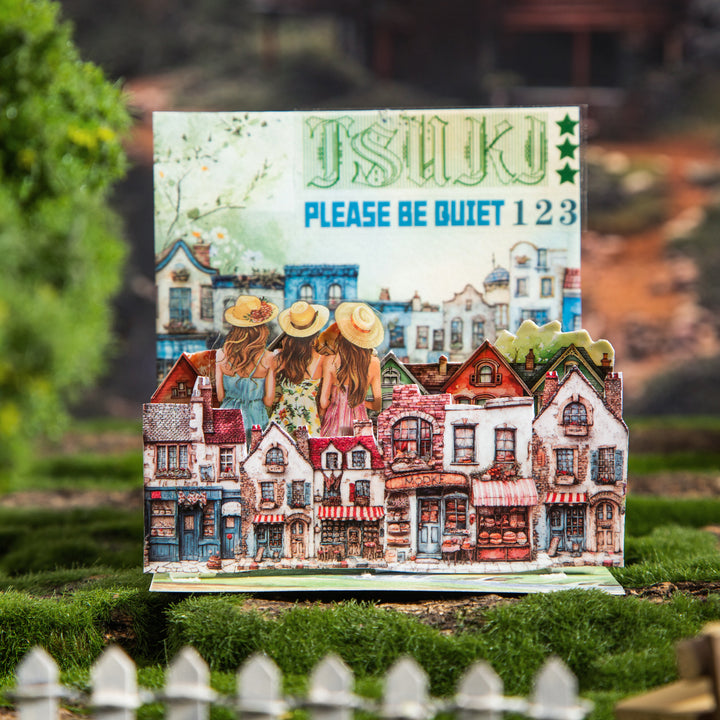 Weird House PET Tape Cute Village Scenery Design