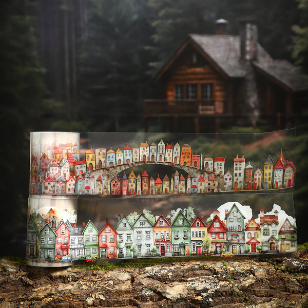 Weird House PET Tape Fairy Tale Scenery Collage Material
