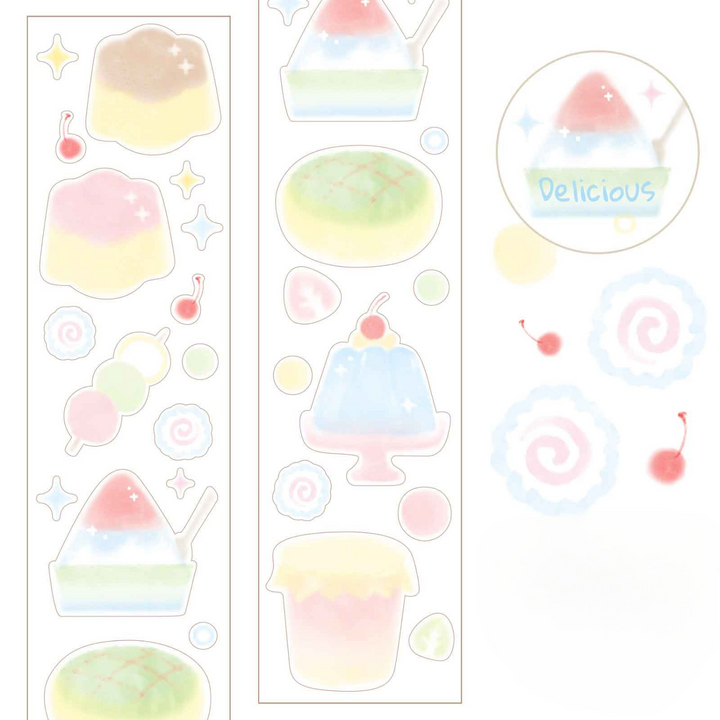Weweet Series Matte PET Decorative Tape Transparent Fruit Stickers