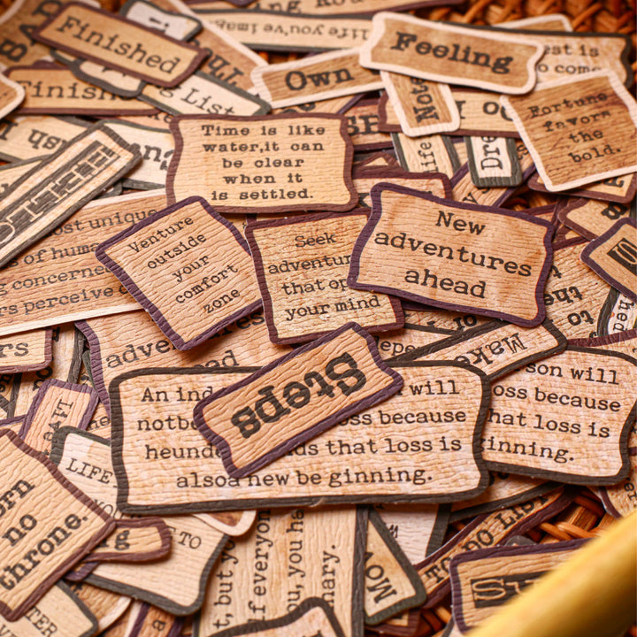Whisper Series Cardstock Retro Text Stickers Set