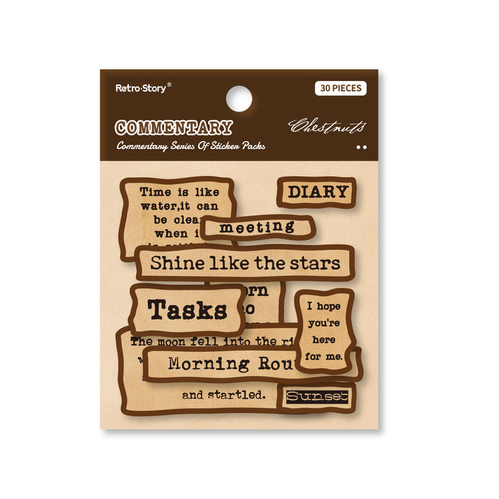 Whisper Series Text Stickers Retro Style For DIY Decoration