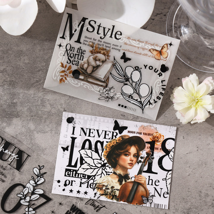 White Flower Retro Tape Sets Basics Essential Tape For Scrapbook