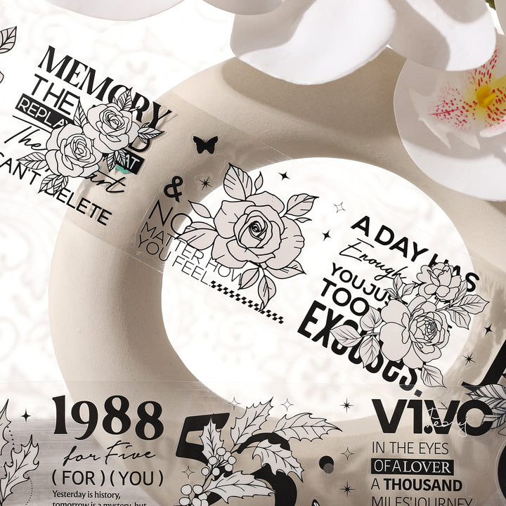 White Flower Retro Tape Sets Creative Tape For Scrapbook DIY