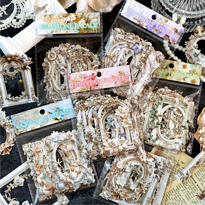 White Gilded Series Elegant Butterfly Frame Suitable for DIY Projects