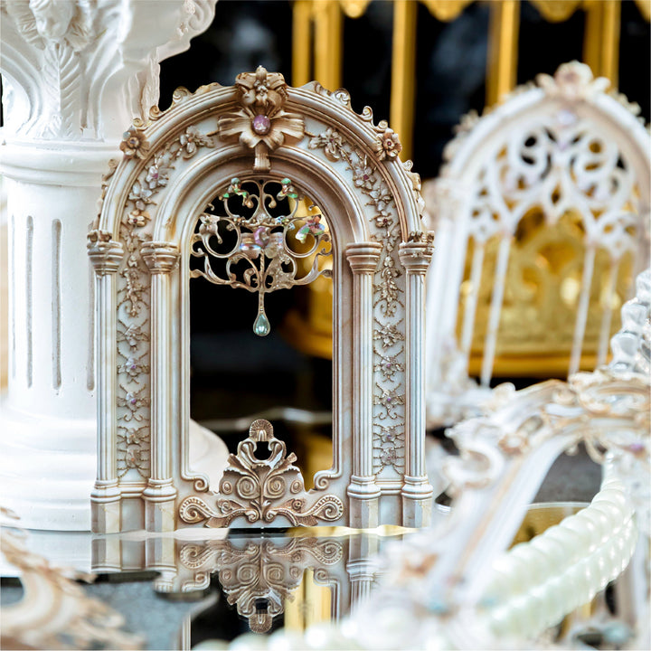 White Gilded Series Floral Frame Decoration Suitable for Craft Projects