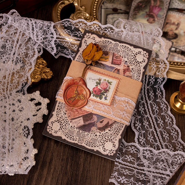 White Mist Lace Soft Touch Decorative Scrapbook Material