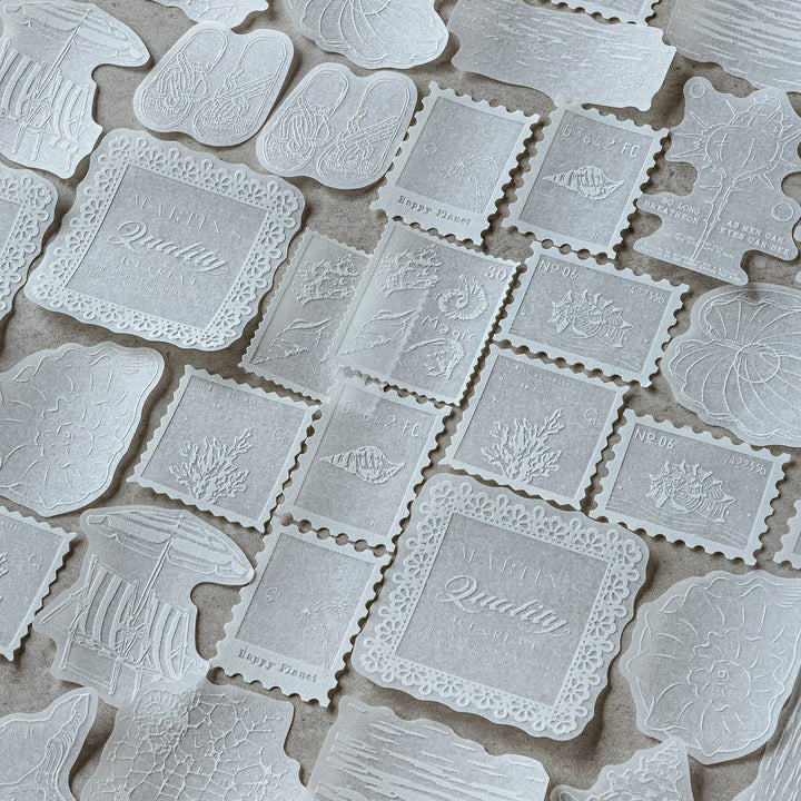 White Mist Stickers Retro Butterflies Suitable for Journal Lovers