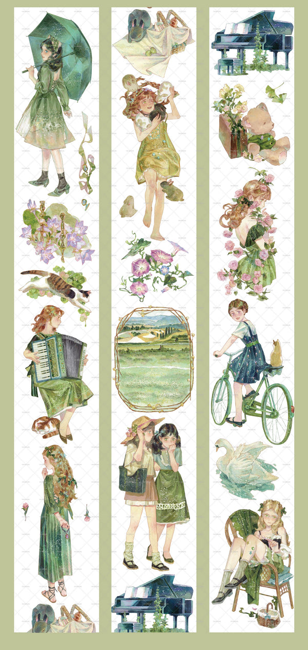 Wild Vine Grass PET Tape For Personal Diary Creation
