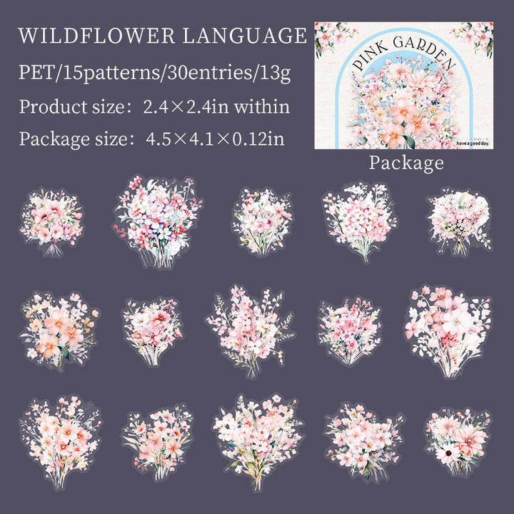 Wildflower Language Floral Stickers for Journal