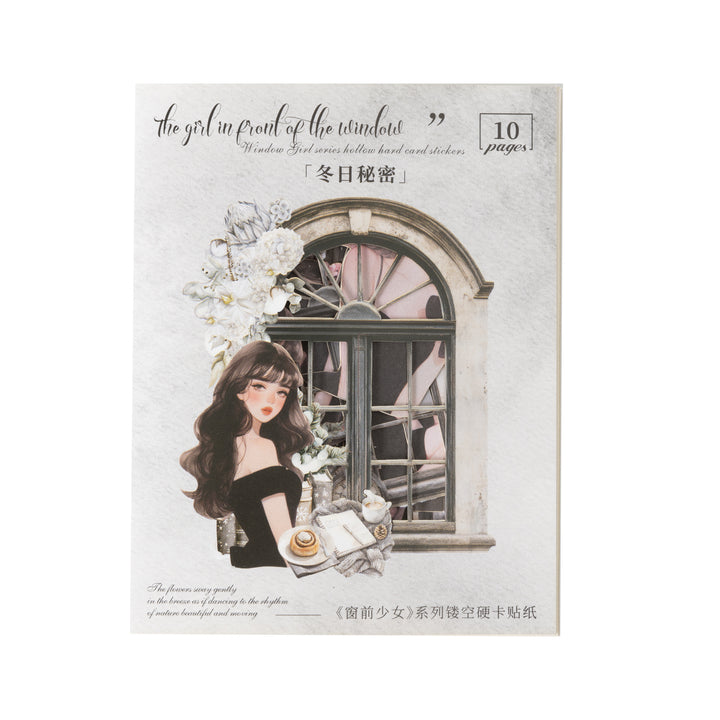 Window Girl Stickers Pvc Hollowed Out Scene DIY Home Craft