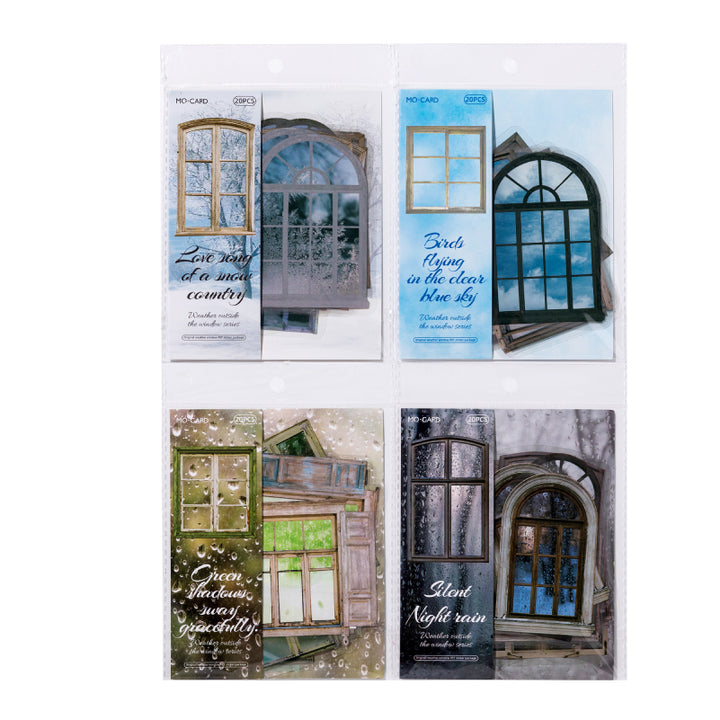 Window Weather Series PET Stickers for Artistic Projects