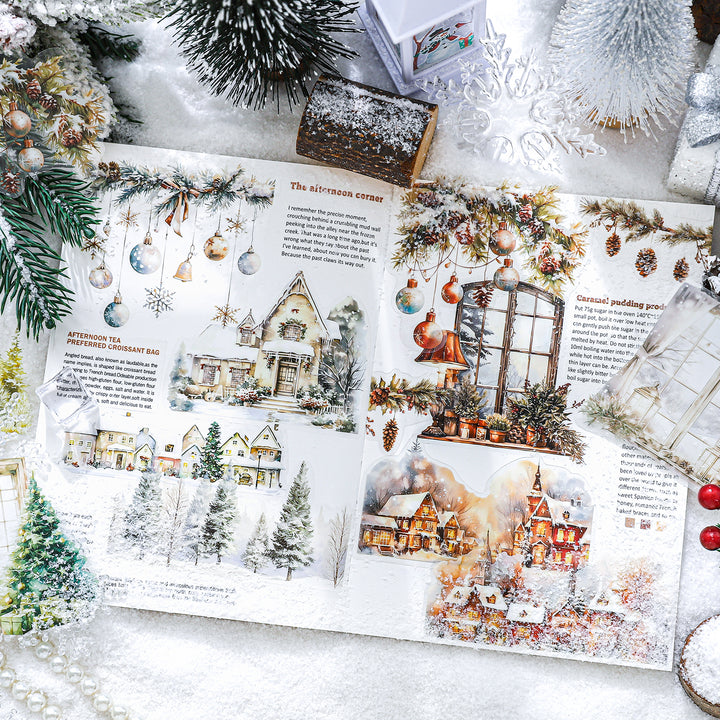 Winter Cottage Series PET Stickers Snowy Cottage