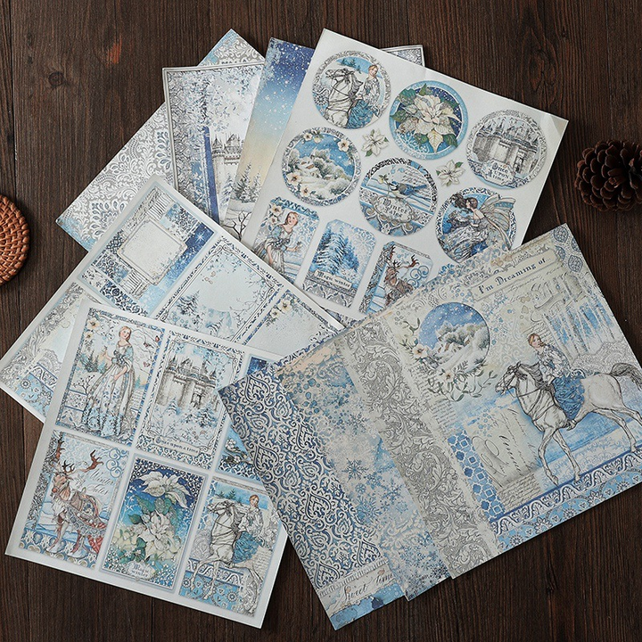 Winter tales Background Paper Retro Snow Scene