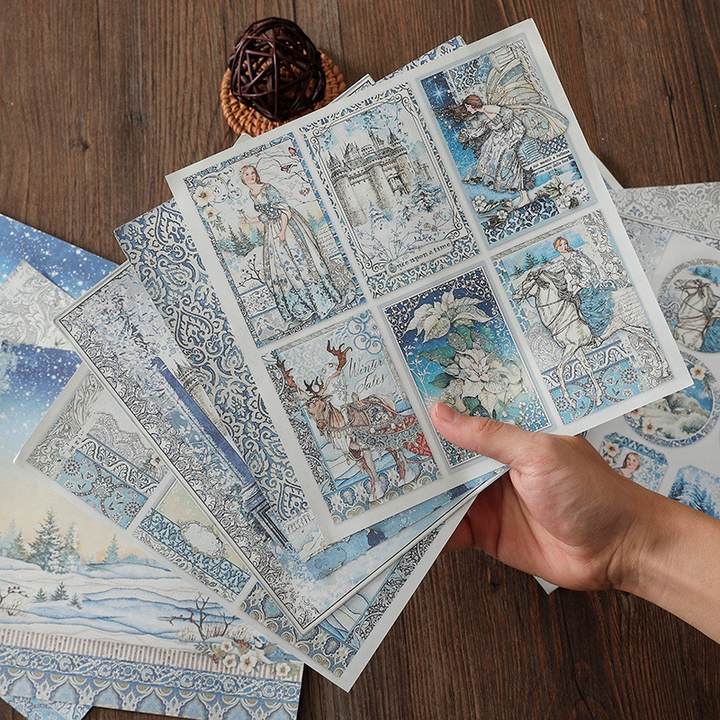 Winter tales Background Paper Thick Durable for Collage