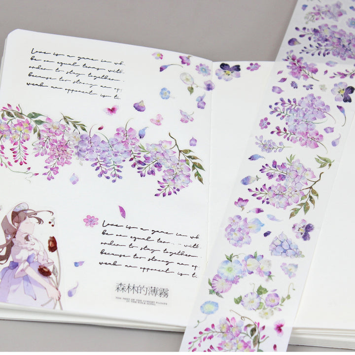 Wisteria PET Tape Elegant Purple Vines
