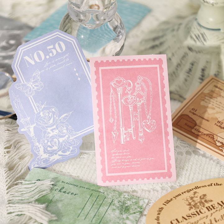 Writing Paper Stickers Light and Letterhead Collage Base Material