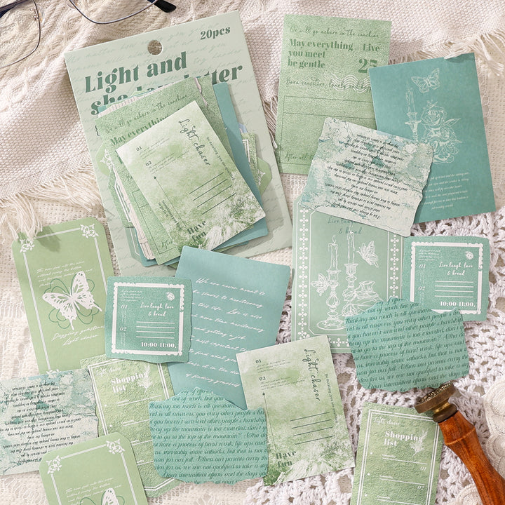 Writing Paper Stickers Light and Letterhead Retro Background Pages