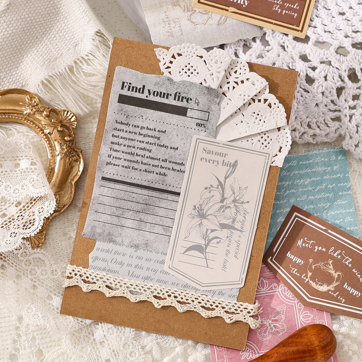 Writing Paper Stickers Light and Letterhead Vintage Writing Notes